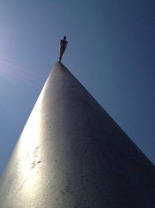 A man going to the sky